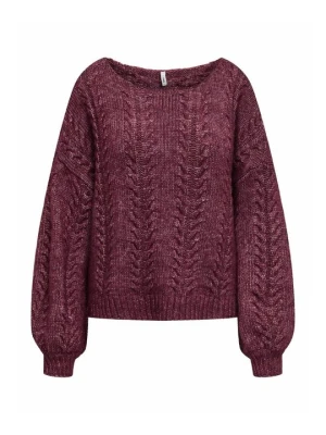 Sweter Only ciemnoczerwony