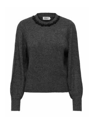 Sweter Only jasnoszary melanż
