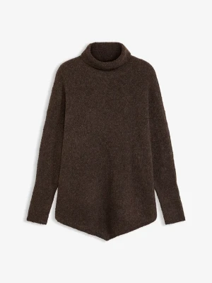 Sweter oversize BonPrix brązowy