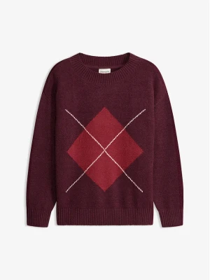 Sweter oversize BonPrix czerwony