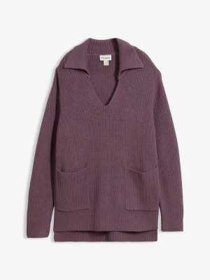 Sweter oversize BonPrix fioletowy
