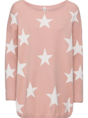 Sweter oversize BonPrix różowy