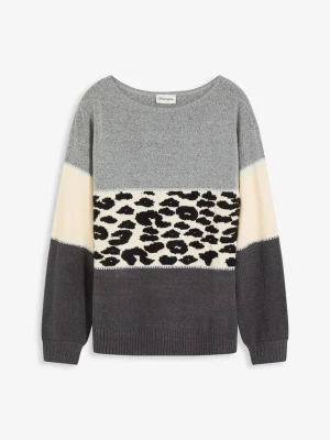 Sweter oversize BonPrix szary