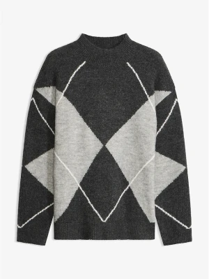 Sweter oversize BonPrix szary