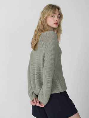 Sweter oversize damski - oliwkowy OUTHORN