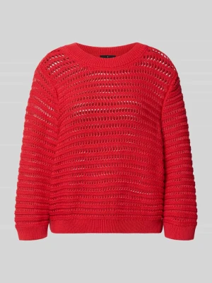 Sweter oversize o półprzezroczystym designie model 'Ajour' monari