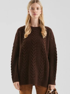 Sweter oversize QS brązowy