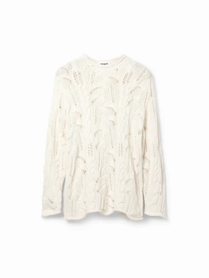 Sweter oversize w ażurowy wzór Desigual