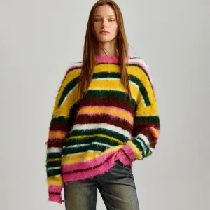 Sweter oversize w kolorowe paski House