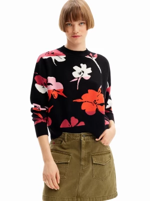 Sweter oversize w kwiaty Desigual