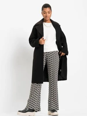 Sweter oversize w prążek, z materiału z domieszką wiskozy bonprix