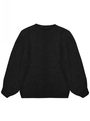 Sweter oversize z bufiastym rękawem BLACK - RIVERO-UNI marsala-butik.pl