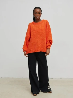 Sweter oversize z bufiastym rękawem FLAME ORANGE- RIVERO-UNI Marsala