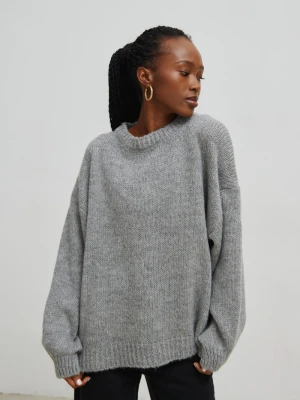 Sweter oversize z bufiastym rękawem SZARY - RIVERO-UNI Marsala