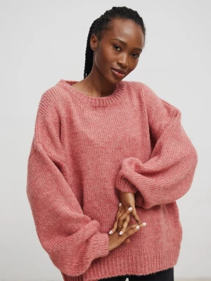 Sweter oversize z bufiastymi rękawami w kolorze BRICK ORANGE - RIVERO-UNI Marsala