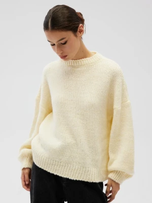 Sweter oversize z bufiastymi rękawami w kolorze BUTTER YELLOW - RIVERO-UNI Marsala