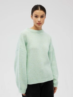 Sweter oversize z bufiastymi rękawami w kolorze FROSTY MINT - RIVERO-UNI Marsala