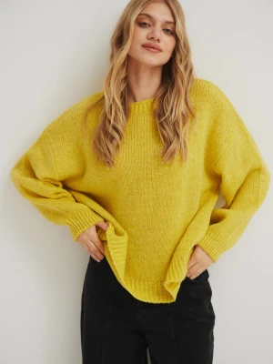 Sweter oversize z bufiastymi rękawami w kolorze LEMON - RIVERO-UNI Marsala
