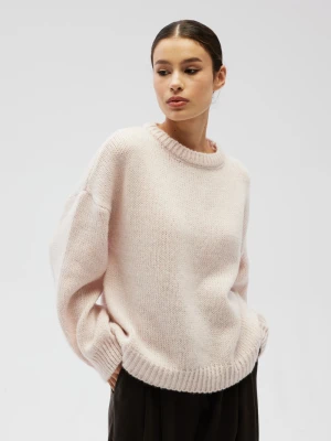 Sweter oversize z bufiastymi rękawami w kolorze STRAWBERRY FRAPPE - RIVERO-UNI Marsala