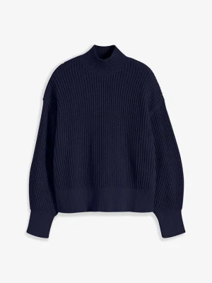 Sweter oversize z czystej bawełny BonPrix niebieski