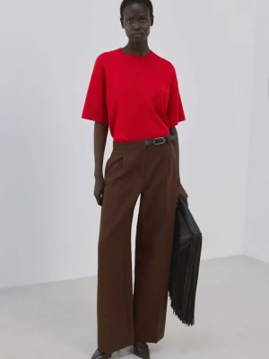 Sweter oversize z krótkim rękawem czerwony - Kobieta - - MANGO