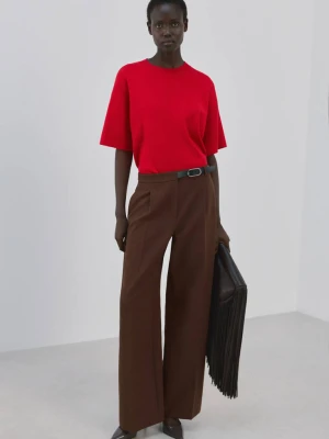 Sweter oversize z krótkim rękawem czerwony - Kobieta - - MANGO