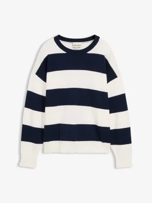 Sweter oversize z miękkiej mieszanki wiskozy BonPrix biały