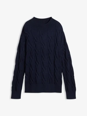 Sweter oversize z miękkiej mieszanki wiskozy BonPrix niebieski