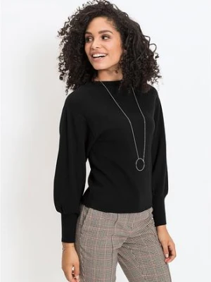 Sweter oversize z mieszanki wiskozy BonPrix czarny