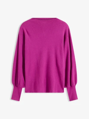 Sweter oversize z mieszanki wiskozy BonPrix fioletowy