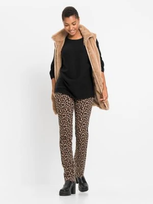 Sweter oversize z prążkowanego materiału z domieszką wiskozy bonprix