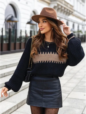 Sweter oversize z wiskozą KARLA - czarny  magmac 