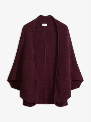 Sweter-peleryna rozpinany BonPrix czerwony