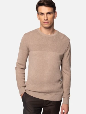 SWETER PERRINO Z OKRĄGŁYM DEKOLTEM BEŻOWY Recman
