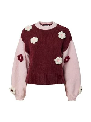 Sweter Pieces bordowy