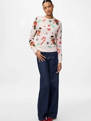 Sweter Pieces jasnoróżowy