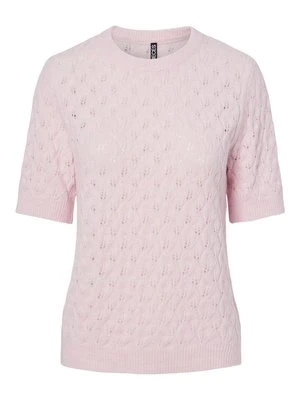 Sweter Pieces jasnoróżowy
