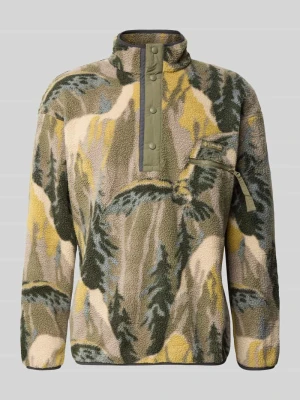 Sweter polarowy z naszywką z logo model 'HELVETIA' Columbia Oliwkowy