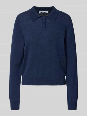 Sweter polo z długim rękawem z dzianiny bouclé Review