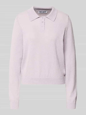 Sweter polo z długim rękawem z dzianiny bouclé Review