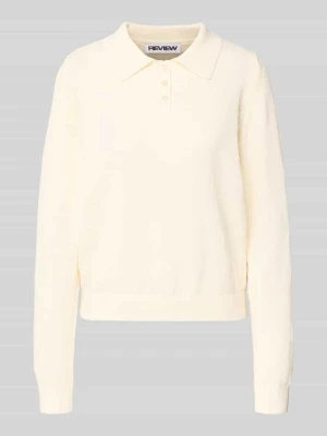 Sweter polo z długim rękawem z dzianiny bouclé Review