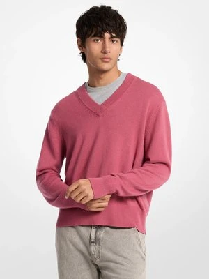 Zdjęcie produktu Sweter polo z mieszanki wełny i bawełny Michael Kors PALISANDER (Różowy)