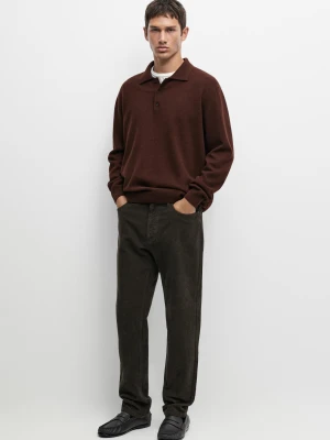 Sweter Polo Z Mieszanki Wełny - Koniakowy - Massimo Dutti - Male