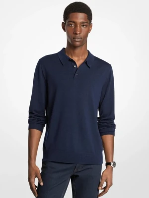Sweter polo z wełny Michael Kors PÓŁNOC (Niebieski)