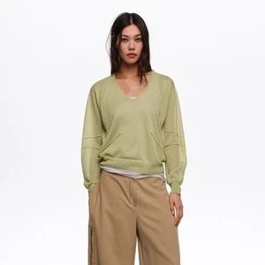 Sweter prosty Dots mini oliwkowy BIMBA Y LOLA