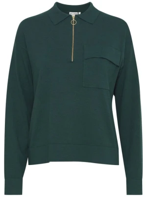 Sweter PULZ zieleń butelkowa
