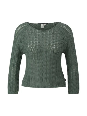 Sweter QS ciemnozielony