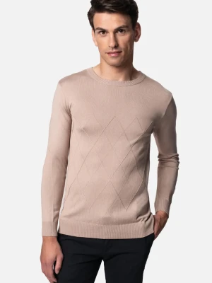 SWETER RAMPINO Z OKRĄGŁYM DEKOLTEM BEŻOWY Recman