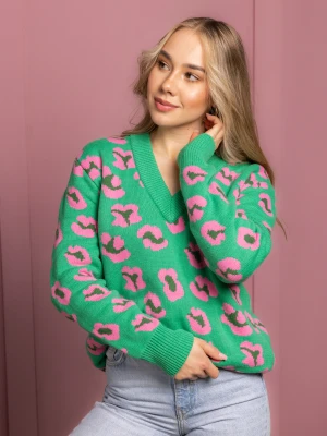 Sweter Robbin Green Panther LAURELLA