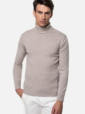 SWETER RODENAS GOLF BEŻOWY Z BAWEŁNĄ Recman